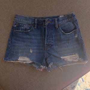 Size 27 Distressed Free People Denim Shorts